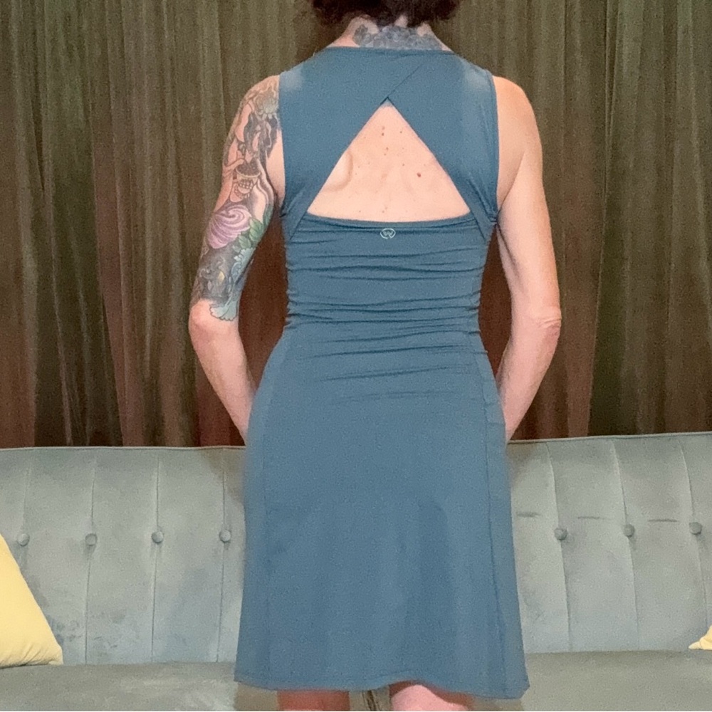 Blue Sleeveless Scoop Neck Athleisure Athletic Leisure Dress - Picture 5 of 5
